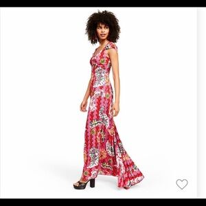 Zac Posen Target Limited Edition Safety Pin Print Maxi Dress Cut Out NWT Pink
